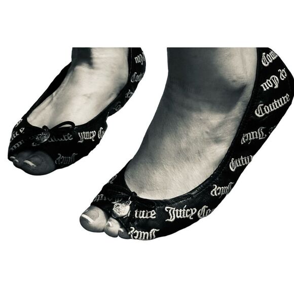 Juicy couture y2k vintage logo folding ballet flats shoes - Picture 4 of 8